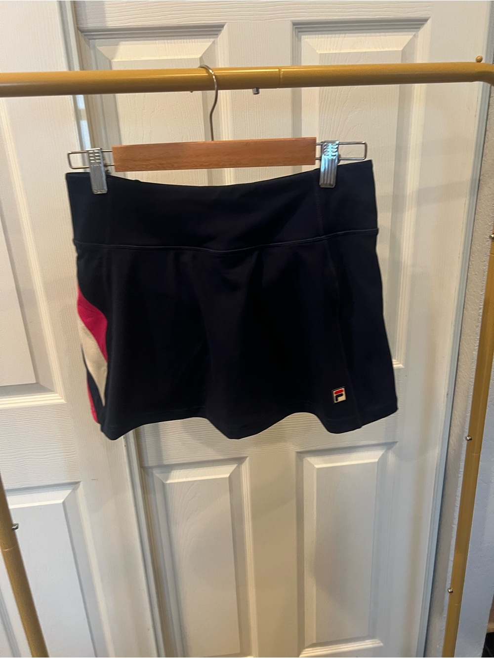 Fila Black Athletic Golf Skort with Pink & White Side Panels